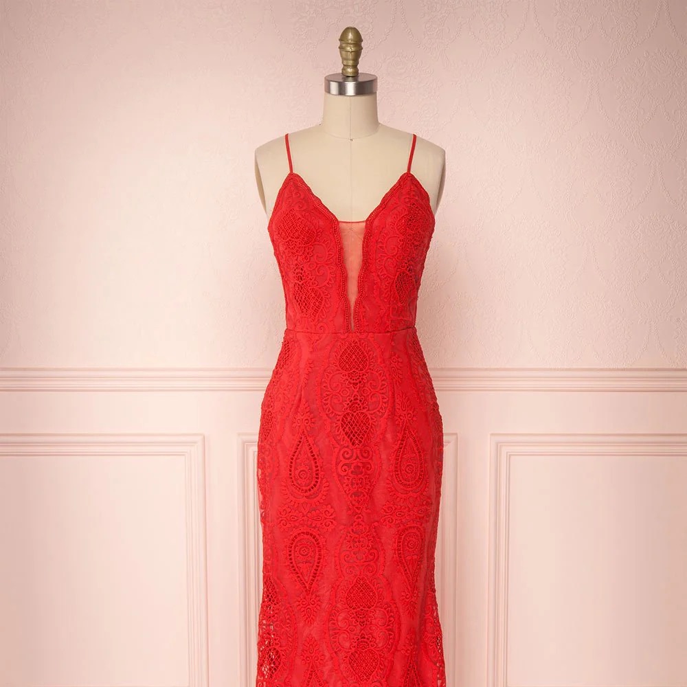 Boutique 1861 Selyka Passion Red Lace Dress